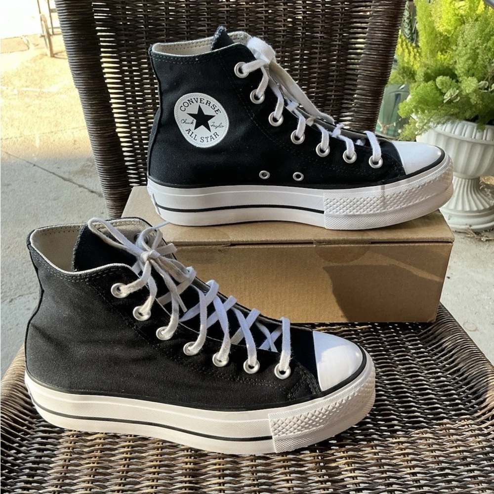 Converse Black Platform High-Tops
